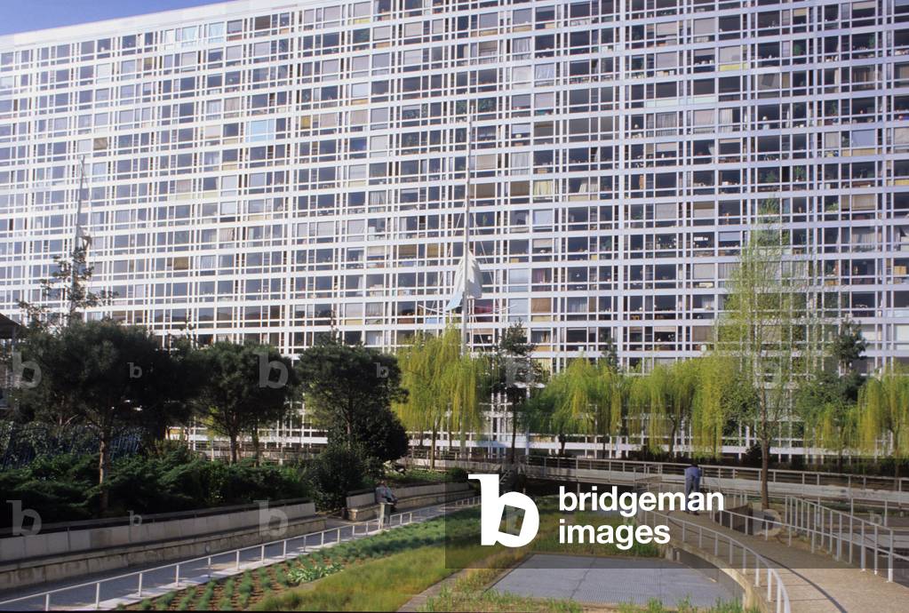 Building Plaisance in Paris. Construction 1966, architect Jean Dubuisson.