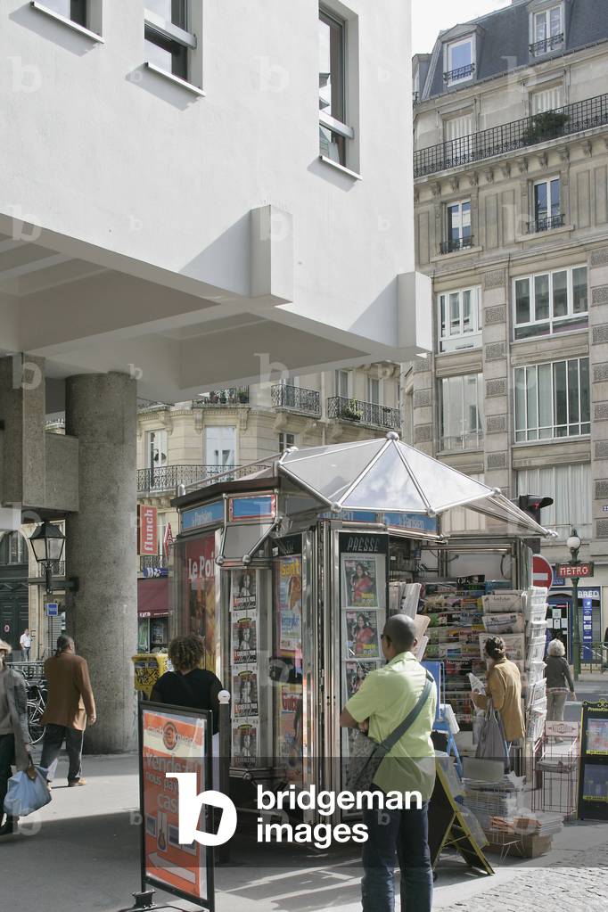 Ein Pariser Kiosk, Rue Rambuteau, 3. Arrondissement von Paris.