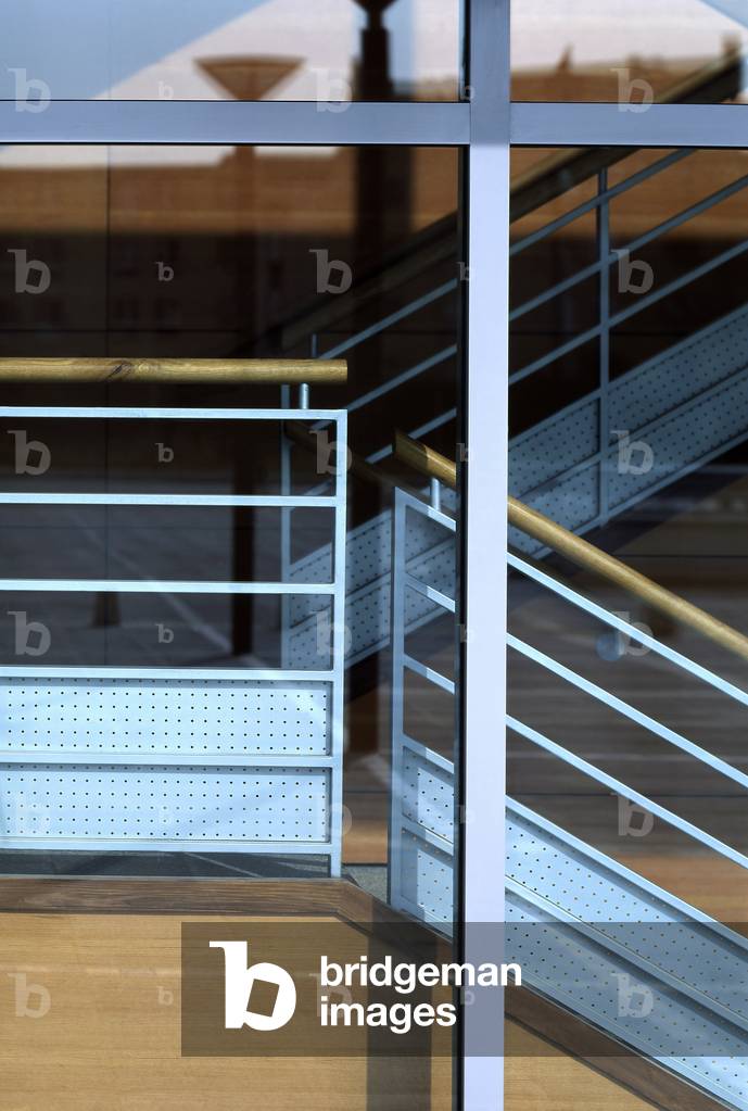 Dettaglio di una guardia del corpo di un edificio per uffici a Lognes (Senna e Marna). Architetto Vincent Reni