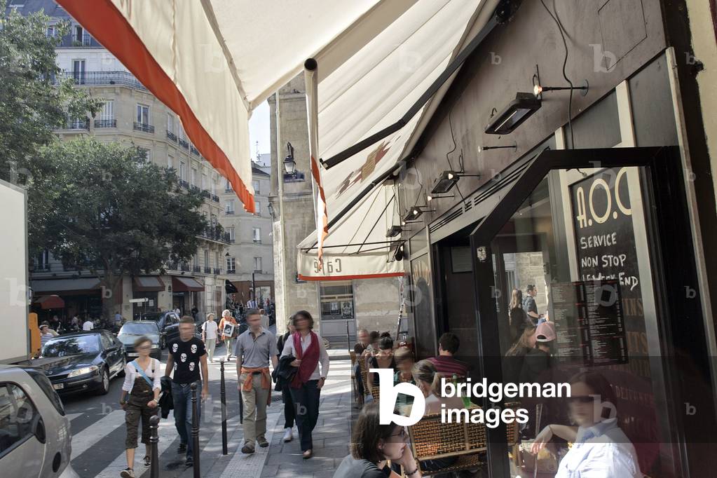 Café-Terrasse, Rue du Roi de Sicily, 4. Pariser Arrondisement.