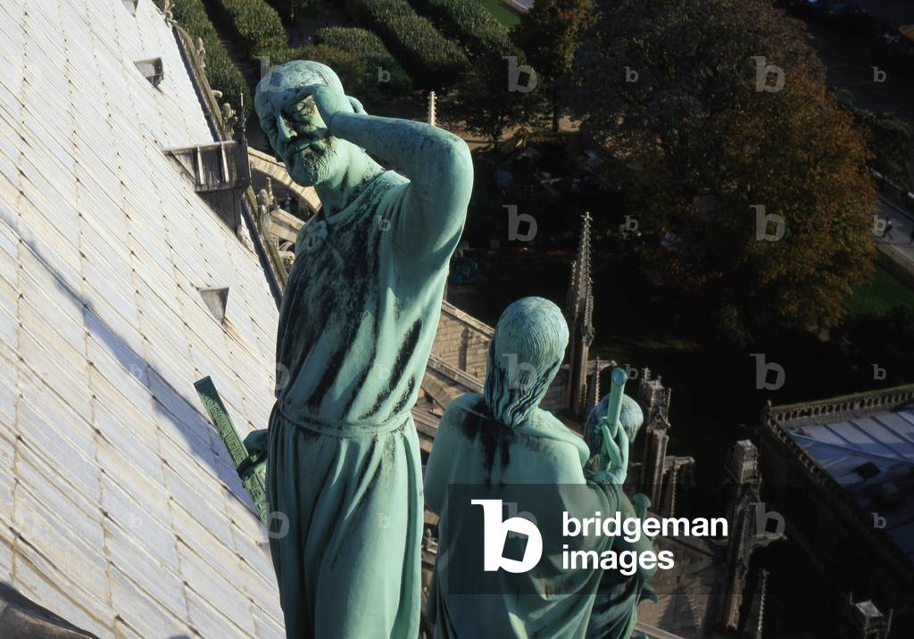 La cathédrale Notre Dame de Paris, Paris 4. Construction à partir de 1160, réhabilitation par Viollet Le Duc, 