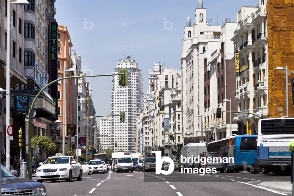 La Grand Via de Madrid, La Torre di Madrid, Spagna. Fotografia 24/05/09