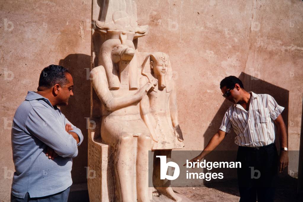Ancient Egypt Series: Alabaster crocodile god with Amunhotep III, 1968 (photo)