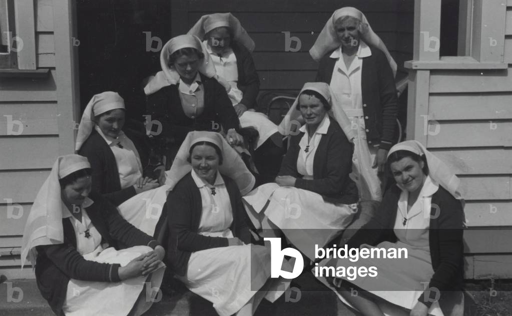 Nurses at Pukeora Sanatorium, Hawkes Bay, c.1940 (gelatin silver print)