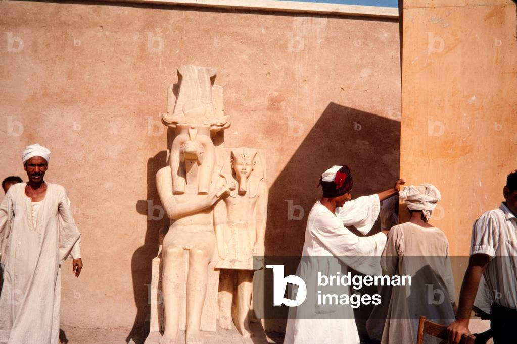 Ancient Egypt Series: Alabaster crocodile god with Amunhotep III, 1968 (photo)