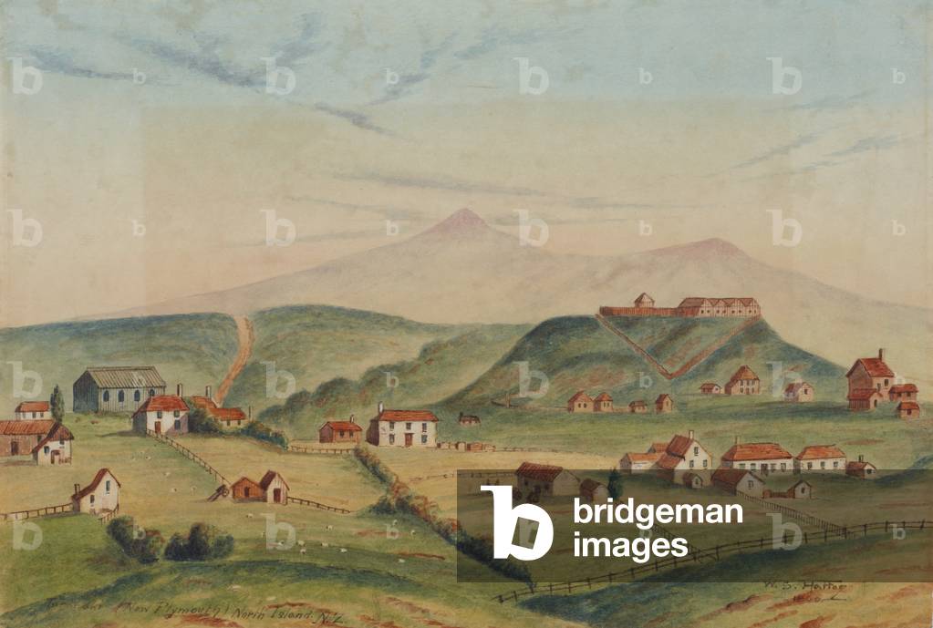 New Plymouth, Taranaki, 1860 (w/c on paper) 