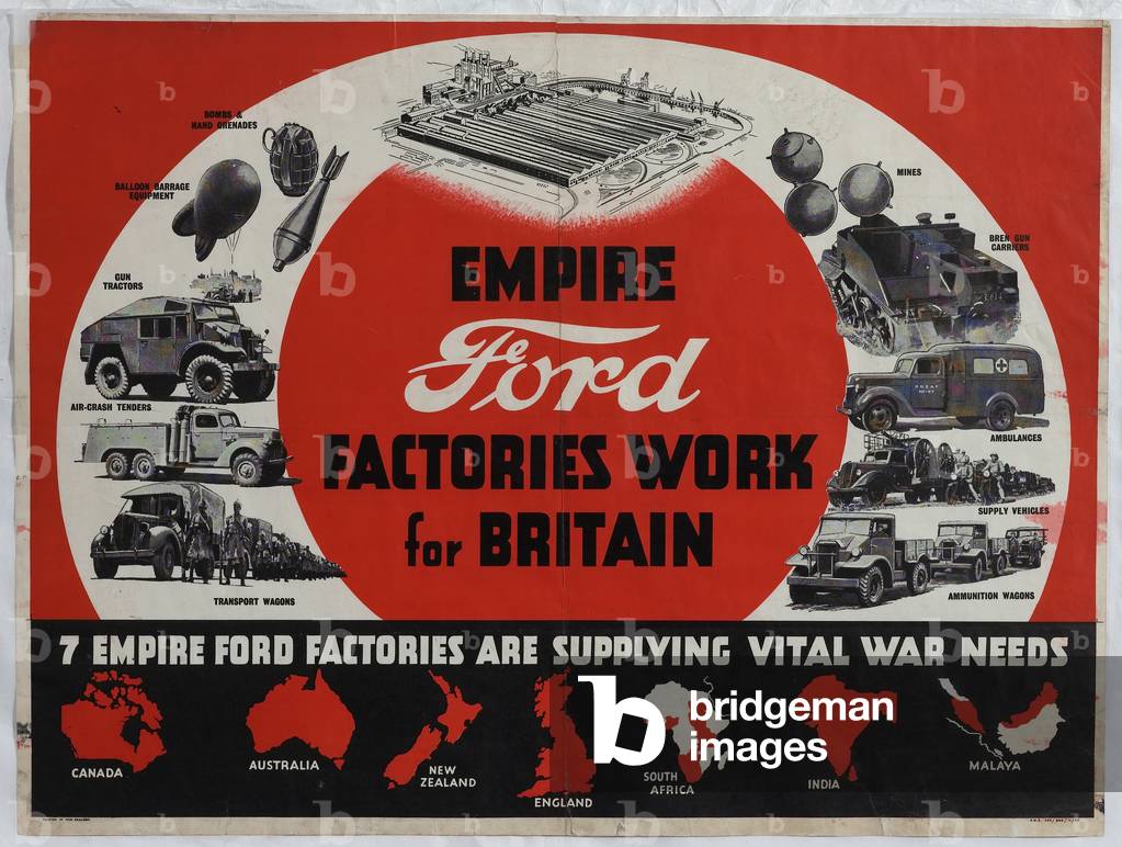 'Empire Ford Factories Work for Britain', 1940 (colour litho)