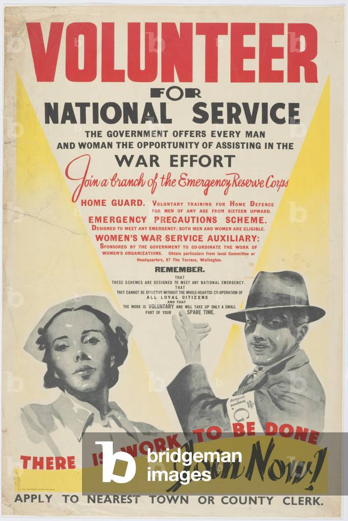 'Volunteer for National Service' 1940 (colour litho)