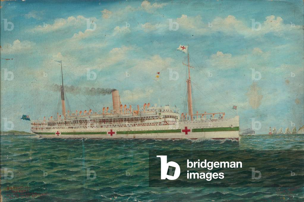 Marama off the Needles, Isle of Wight, English Channel, 1918 (oil on particle board)