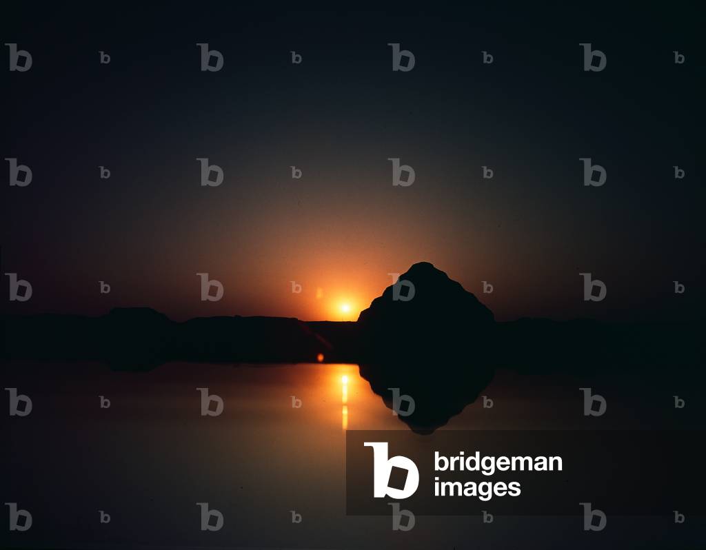 The Step Pyramid at Sakkara - trick shot to evoke the effect of great Nile floods (from a series on Egypt), 1966-68 (photo)