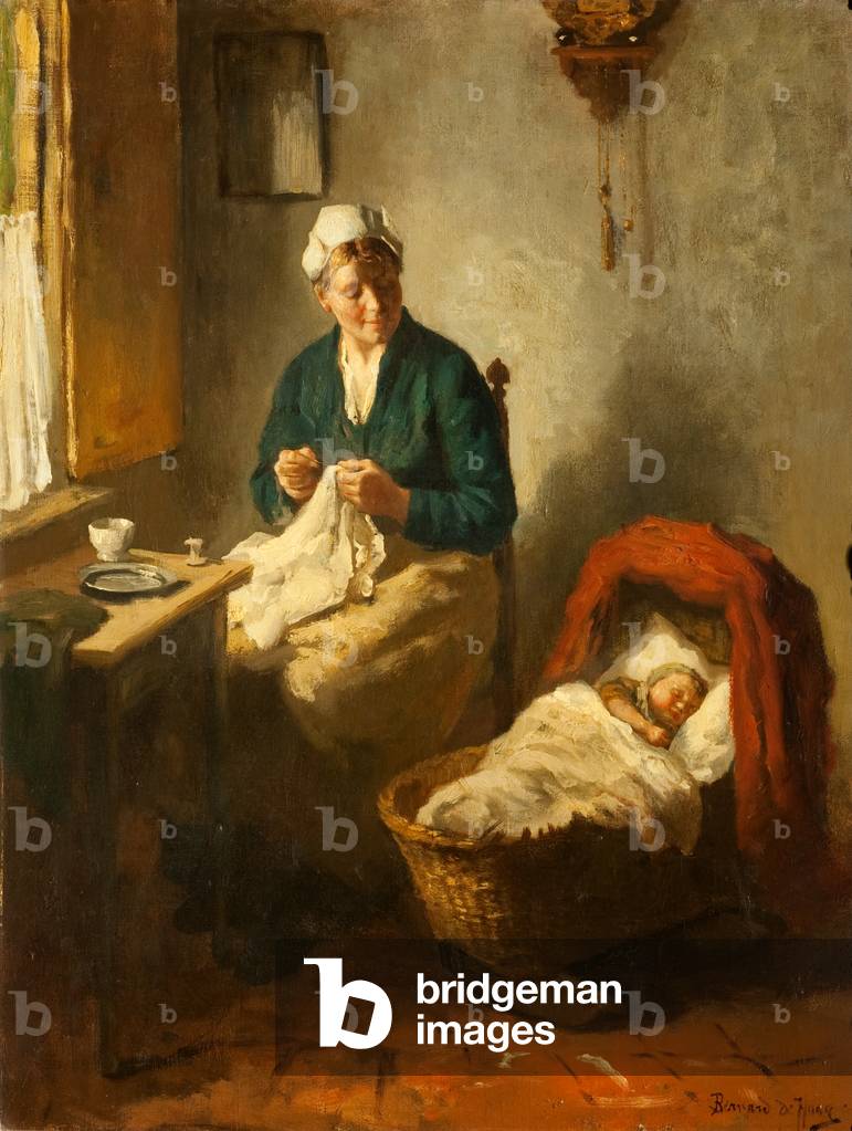 A Dutch Interior (oil on canvas)