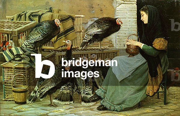 Christmas Turkey Market in Rome, 1872 (oil on canvas)