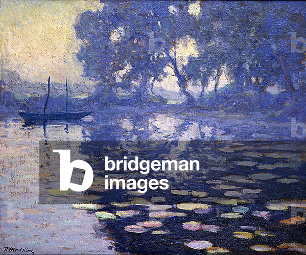 Dawn on a River (oil on canvas)