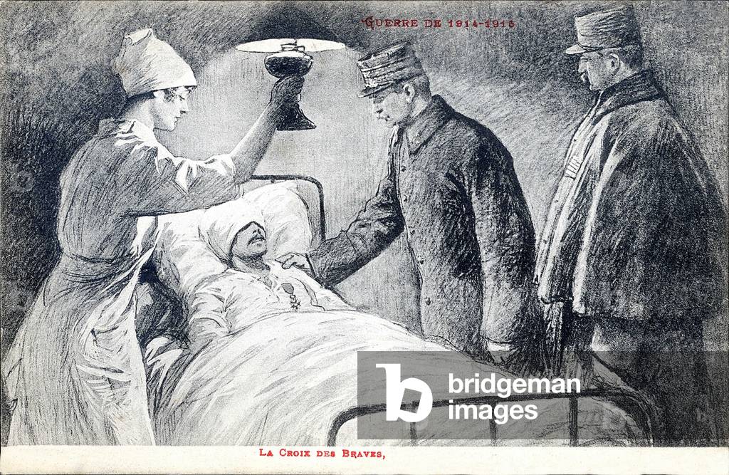 Guerra 1914-1918: un giovane soldato ferisce e riceve la Croce dei Bravi o Croce della Legione d'Onore per i s