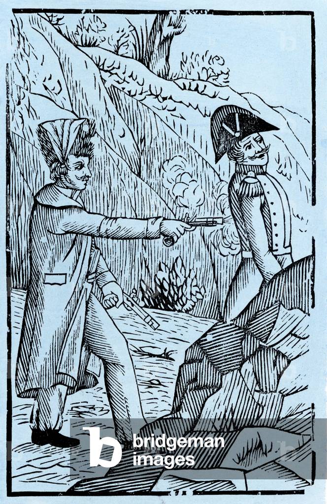 Louis Mandrin, French Brigand, 19th century (Epinal print)