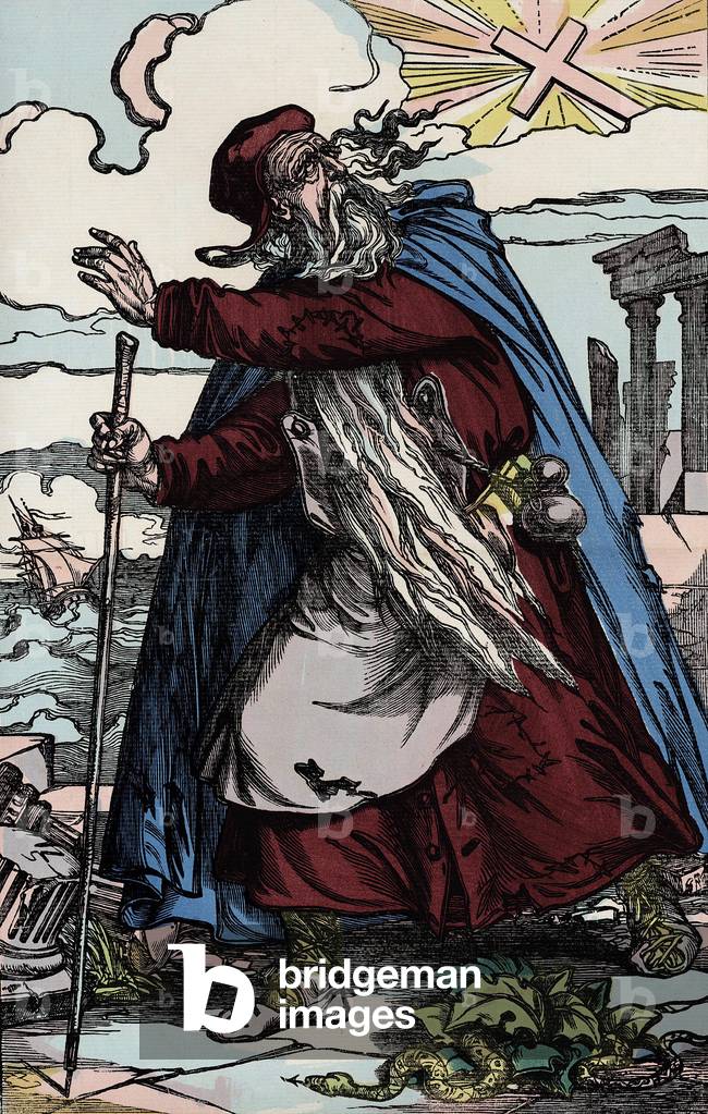 St. Peter fleeing from God, 19th century (Epinal print)