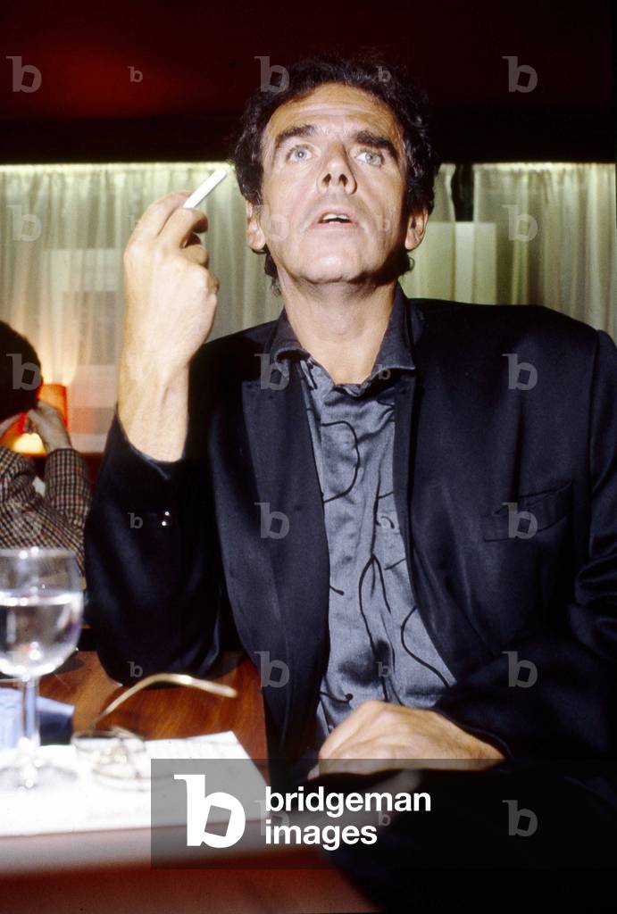 Portrait of the French writer Jean-Edern Hallier (1936-1997) in the late 1980s.