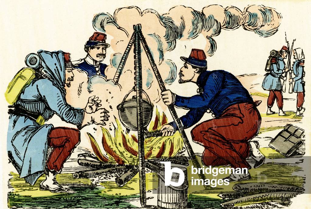 Arm camp near Sevastopol during the Crimean War, 19th century (Epinal print)