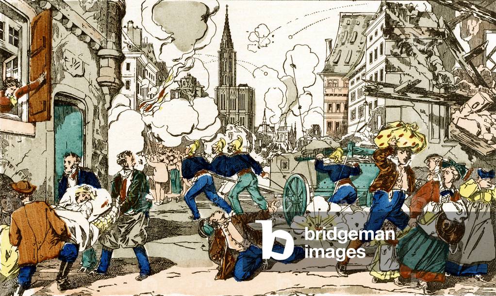 Siege and bombing of Strasbourg, 1870, 19th century (Epinal print)