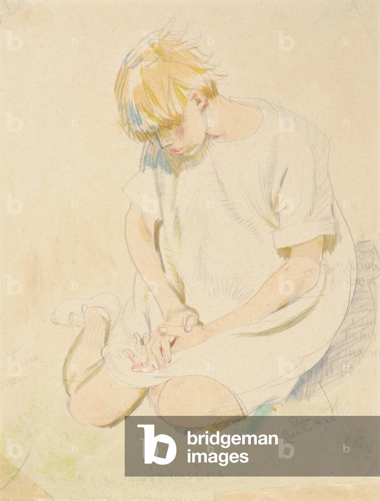 Seated Child, 1920-30 (watercolour & pencil on paper)