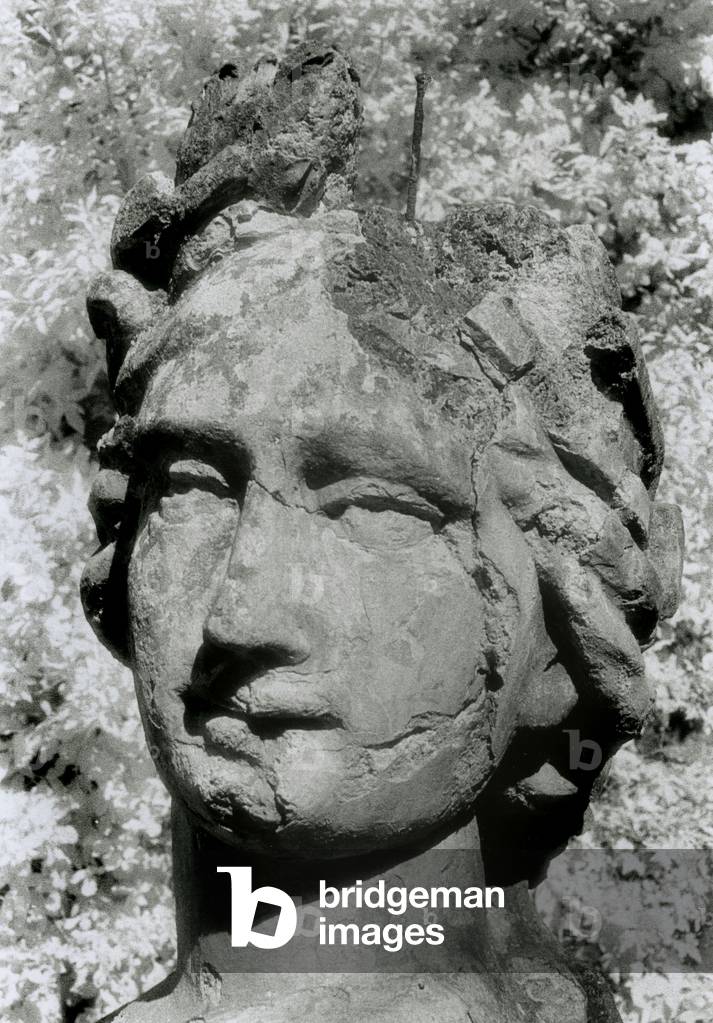 Statue, Villa Garzoni, Collodi, Tuscany, Itsaly (b/w photo)