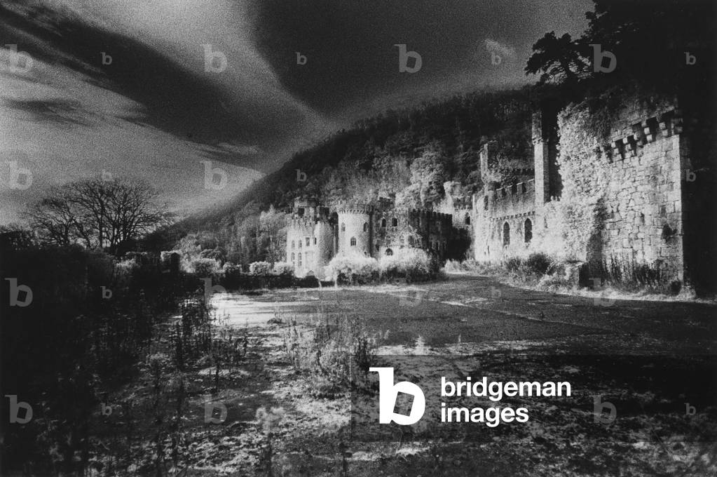 Gwrych Castle, Abergele, Conwy, Wales (b/w photo)