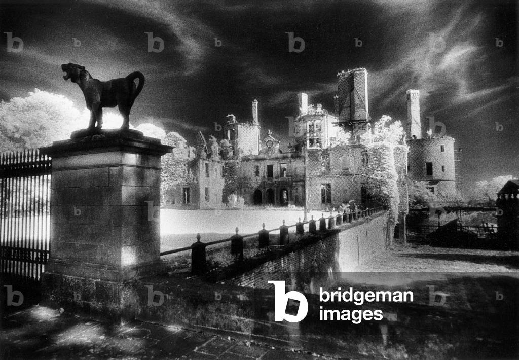 Randan Chateau, Auvergne, France (b/w photo)