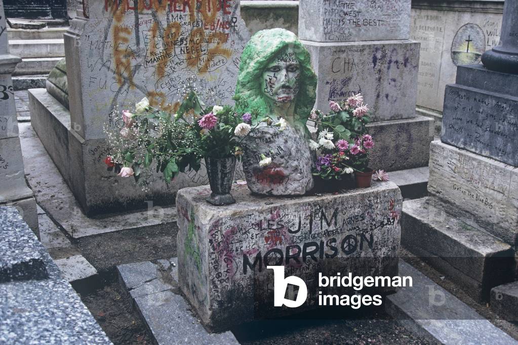 Jim Morrison's Grave, Pere Lachaise Cemetery, Paris, France (photo)