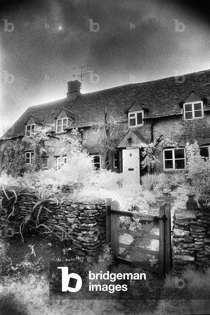 Cottage, The Cotswolds, England (b/w photo)