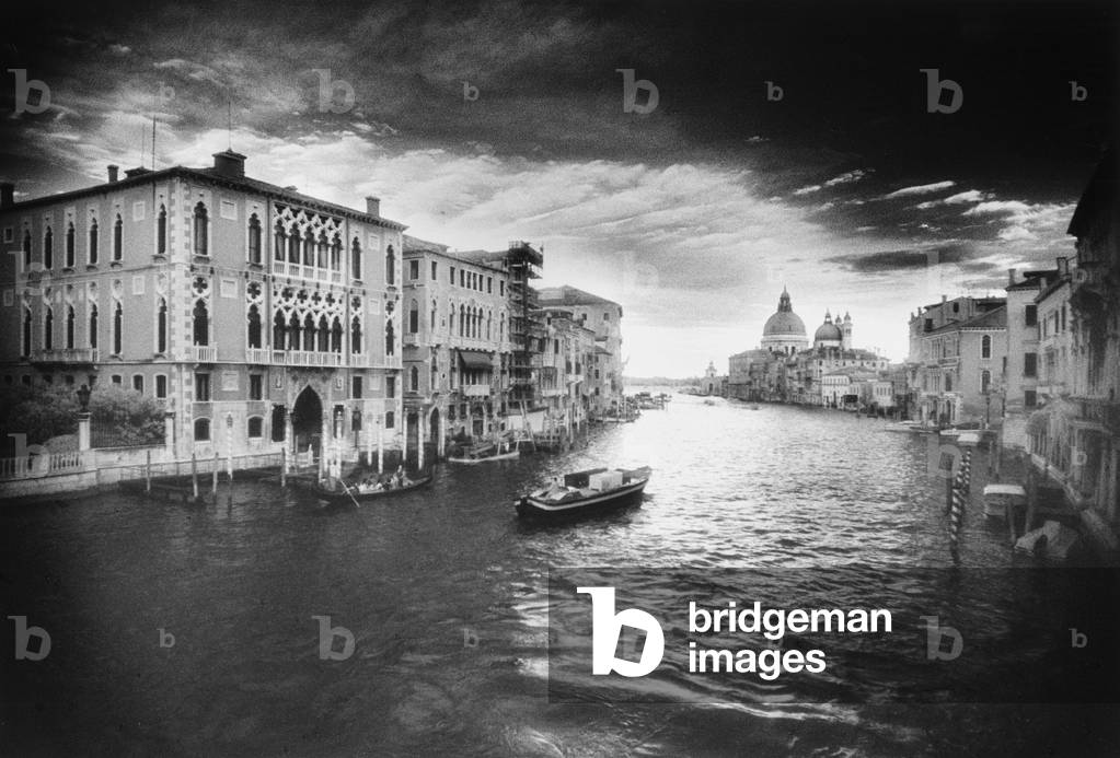 The Grand Canal, Venice, Italy (b/w photo)