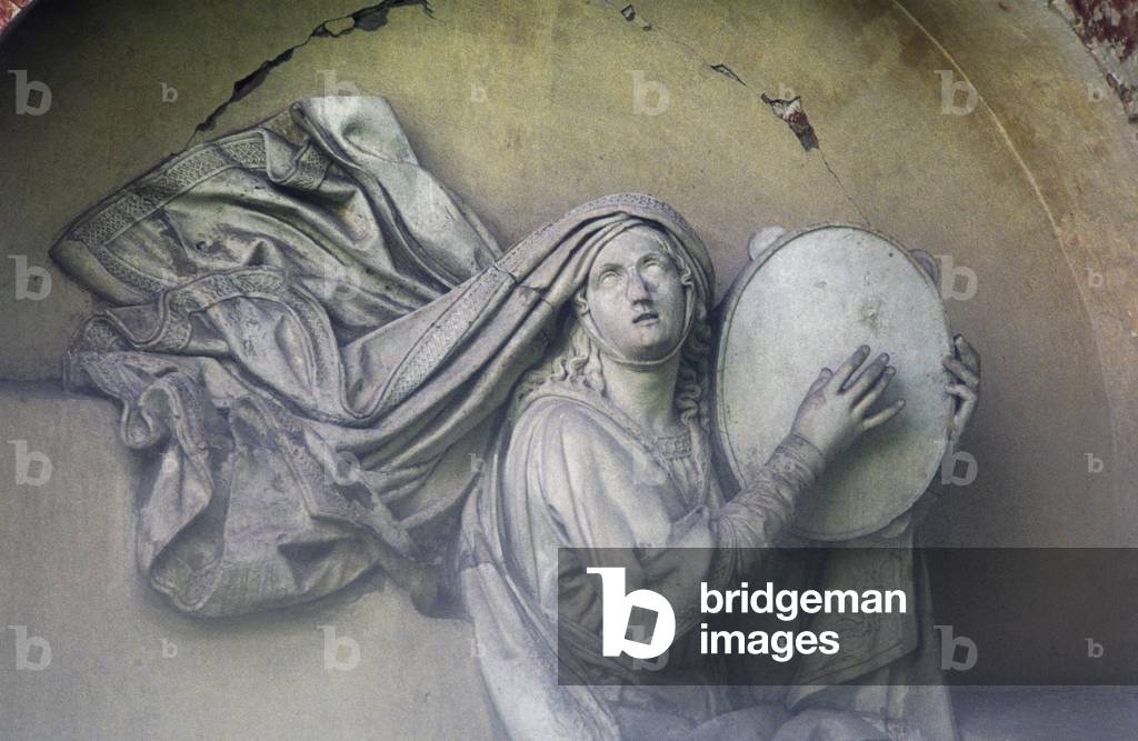 Sculpture from the original Cathedral of Christ the Saviour, the Old Necropolis, Donskoy Monastery, Moscow, Russia (photo)