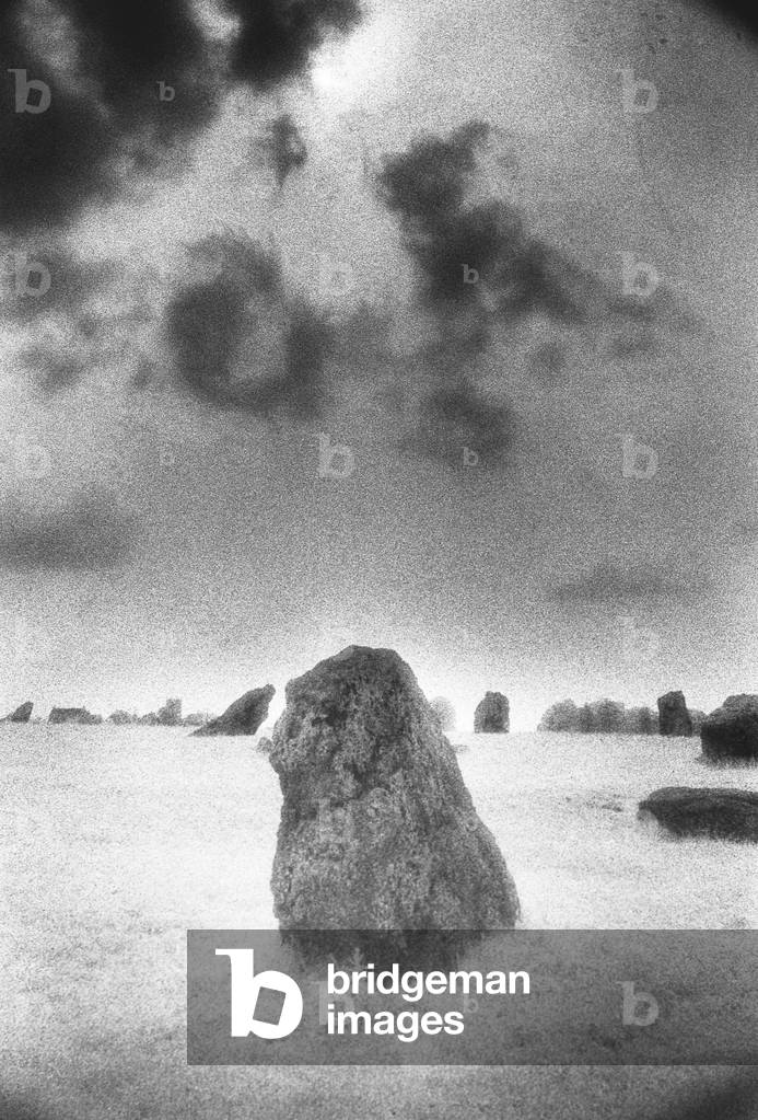 Stanton Drew Stone Circles, Somerset, England (b/w photo)
