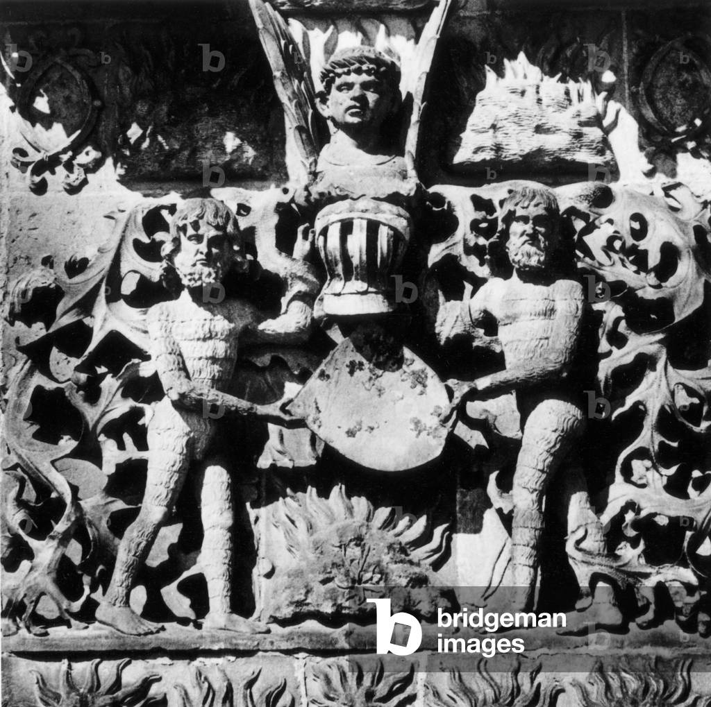 Coat-of-Arms of the Amboise Family, Meillant Chateau, Loire Valley, France (b/w photo)