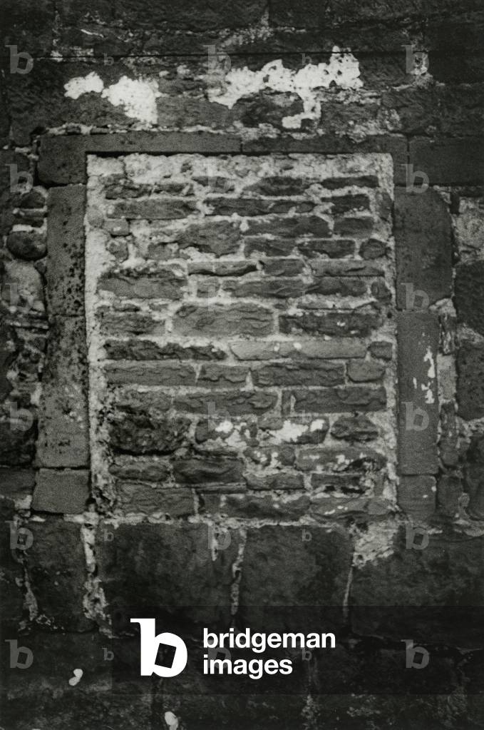 Bricked-up Window, Croglin Low Hall, Kirkoswald, Cumbria, England (b/w photo)
