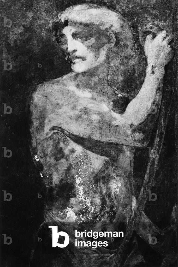 Detail from a Mural, Castle Leslie, County Monaghan, Ireland (b/w photo)