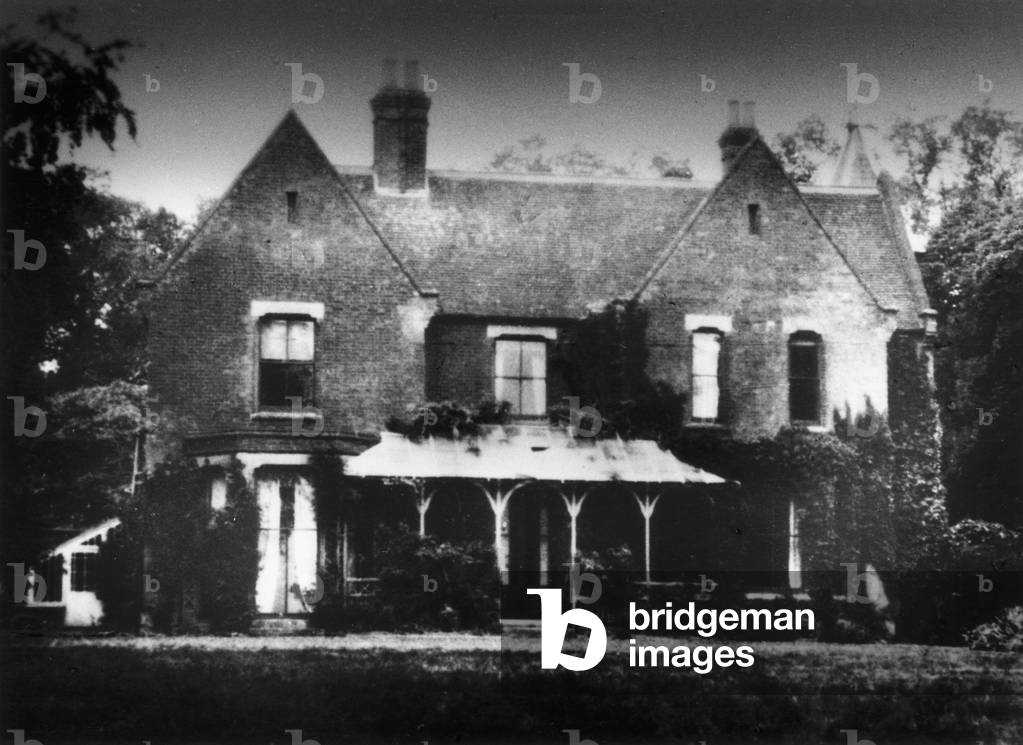 Borley Rectory (before the fire), Suffolk, England (b/w photo)