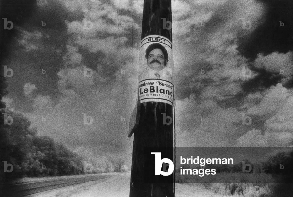 Election Poster, Louisiana, USA (b/w photo)