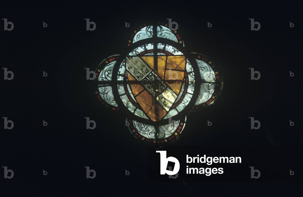 Stained glass window, St Nicholas's Church, Hatherop, Gloucestershire, England (photo)
