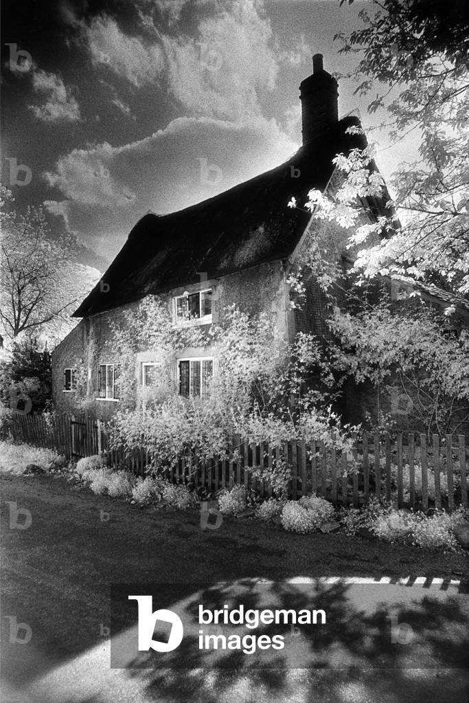 Cottage, The Cotswolds, England (b/w photo)