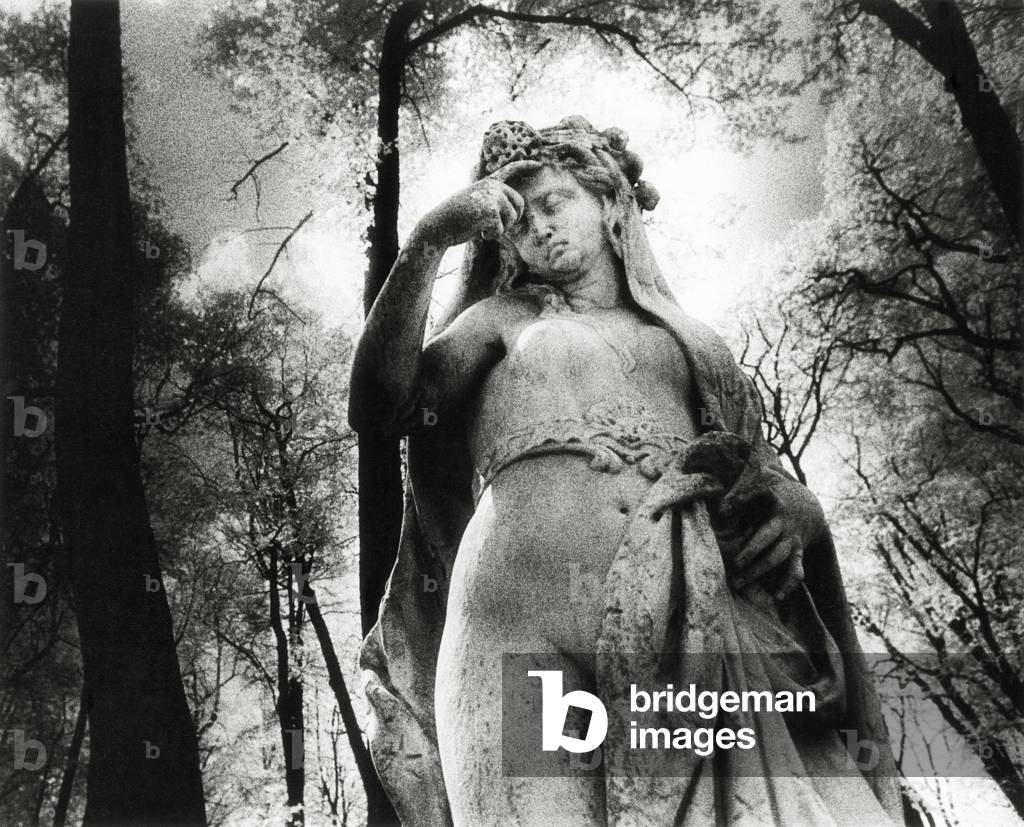 Statue, the Summer Garden, St Petersburg, Russia (b/w photo)