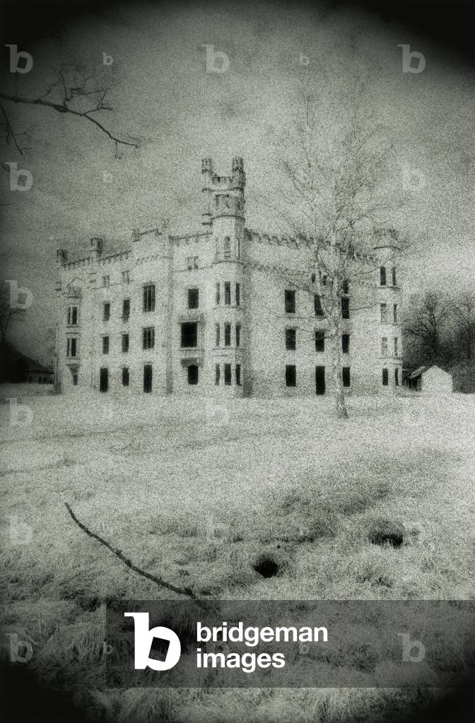 Cesky Rudolec Castle, South Bohemia, Czech Republic (b/w photo)