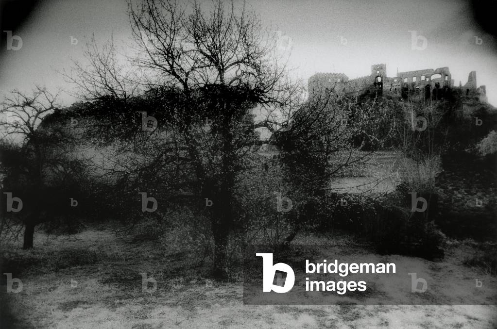 Beckov Castle, Trencin District, Slovakia (b/w photo)