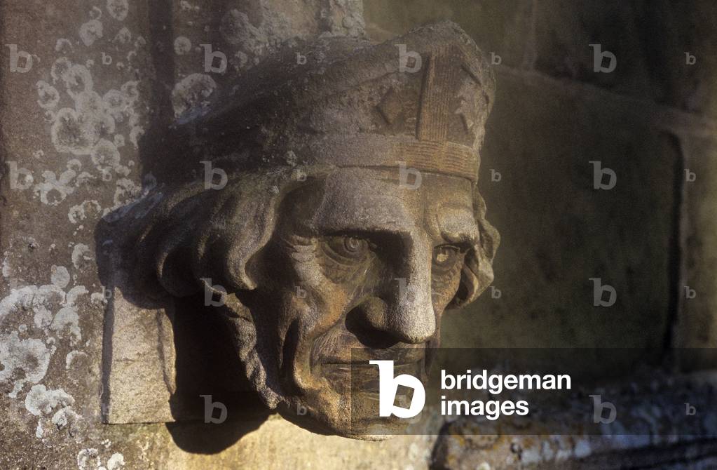 Head, Church of St Helen, West Keal, Lincolnshire, England (photo)