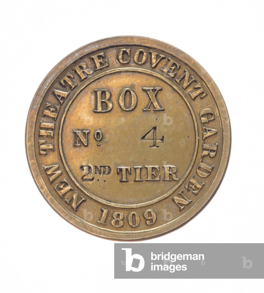Pass for Prince's Box, New Theatre, Covent Garden, 1809 (metal gilt)