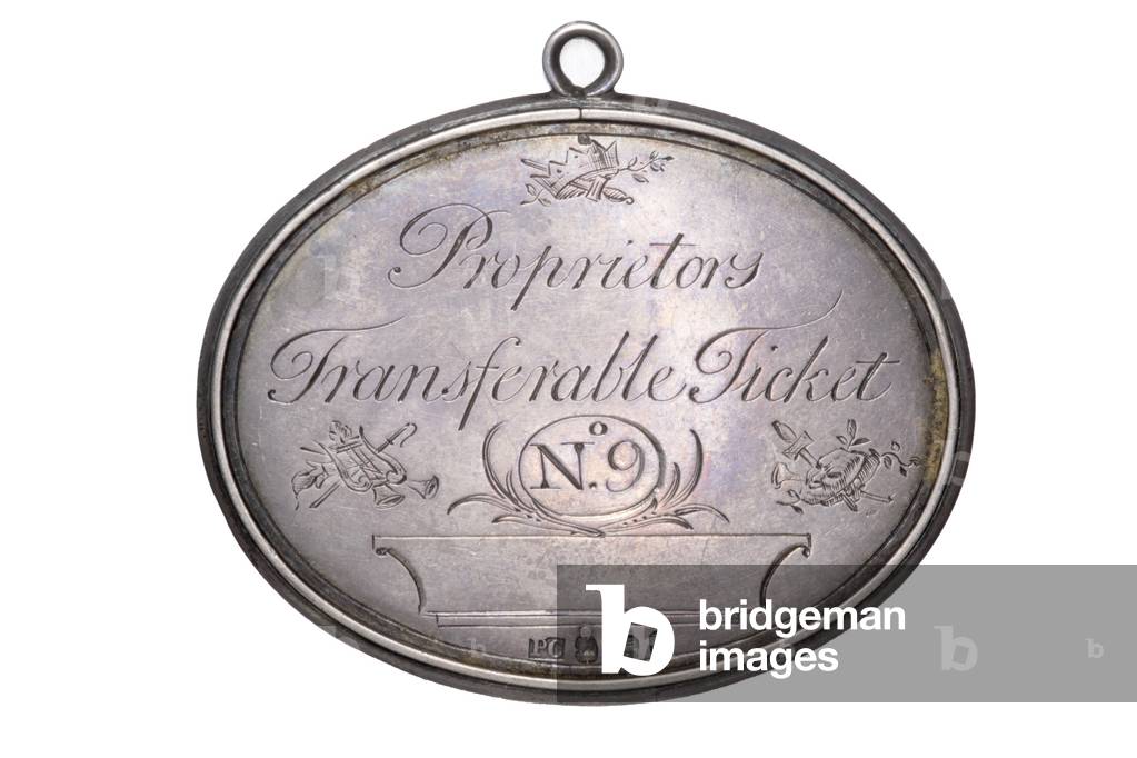 Proprietor's 100 Year Season Ticket, Theatre Royal, Drury Lane, 1795 (silver)