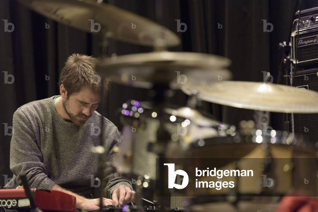 Kit Downes performing with In Bed With at the Cheltenham Jazz Festival, 2015 (photo)
