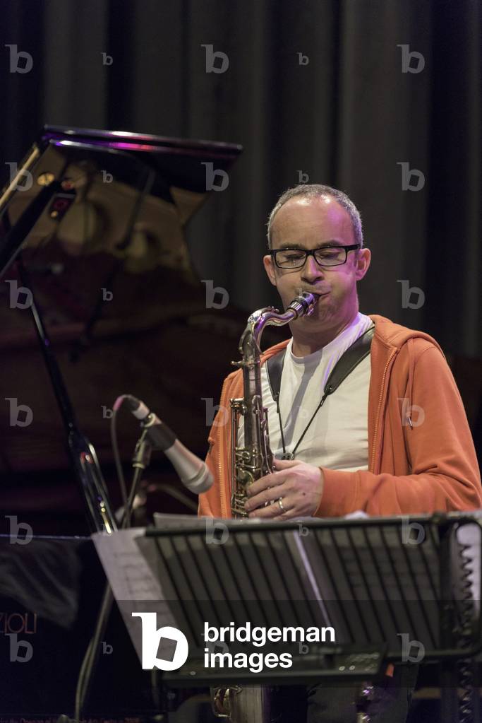 Saxophonist Julian Arguelles performing at the Cheltenham Jazz Festival, 2015 (photo)
