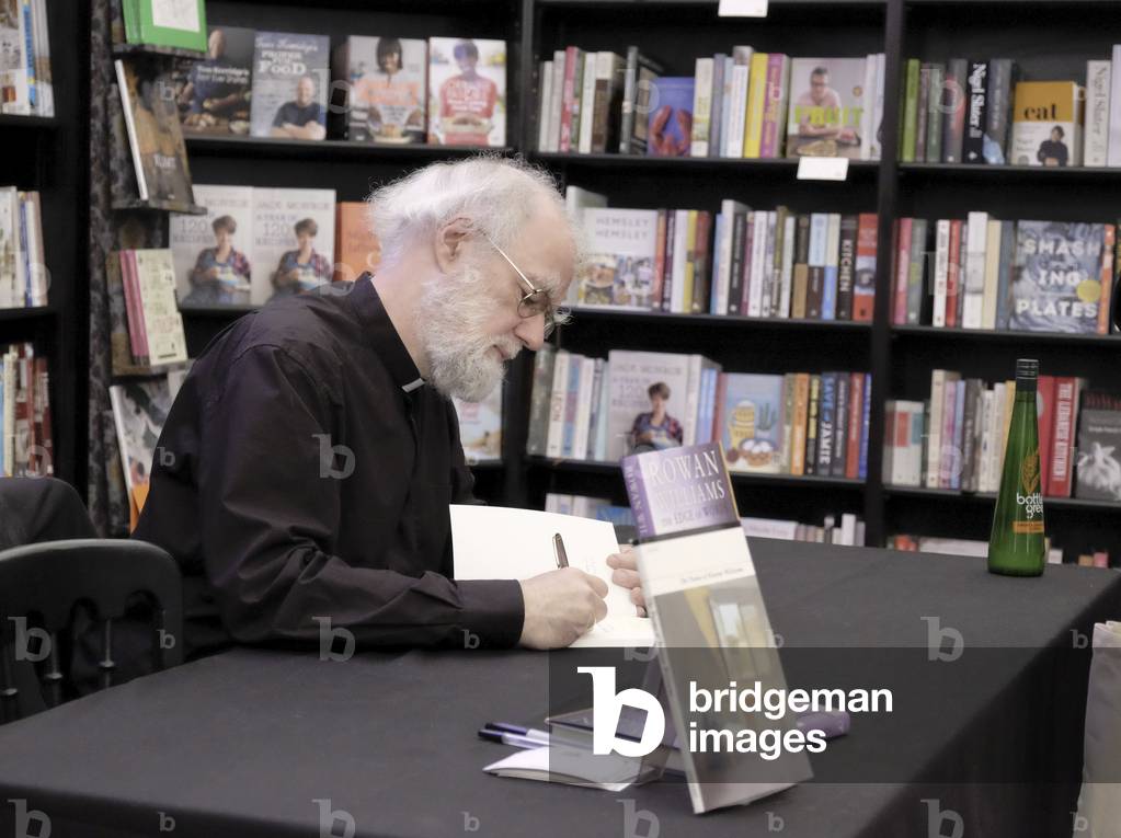 The Right Reverend Rowan Williams lecturing at the Cheltenham Literature Festival, 2014. (photo)