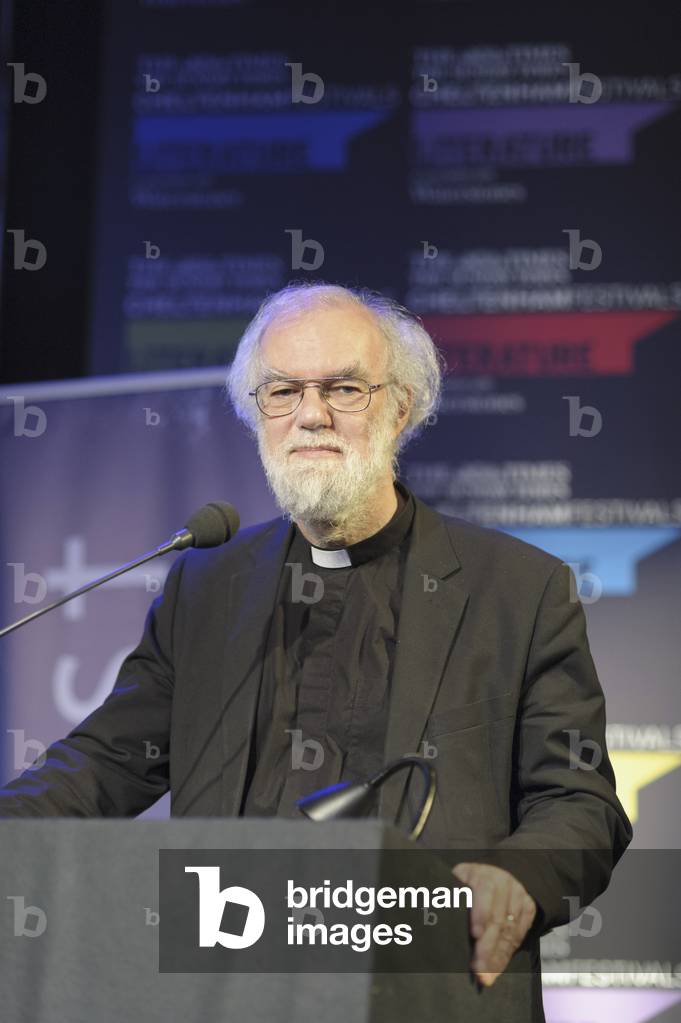 The Right Reverend Rowan Williams lecturing at the Cheltenham Literature Festival, 2014. (photo)