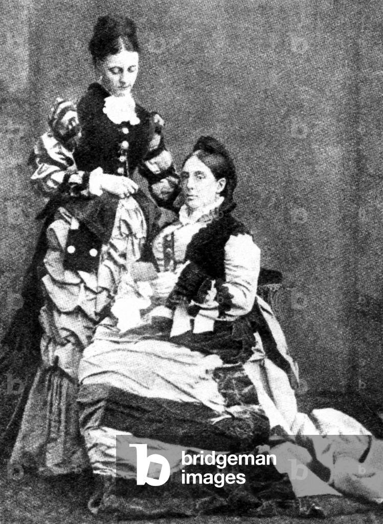 The Duchess of Marlborough, wife of the seventh Duke, and her eldest daughter, Lady Wimborne (b/w photo)